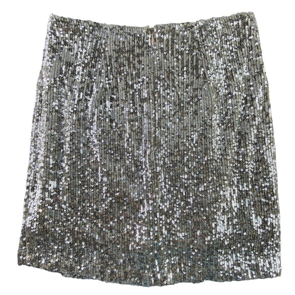 Love on a hanger silver sequin slit front mini skirt, 3 - Picture 2 of 10